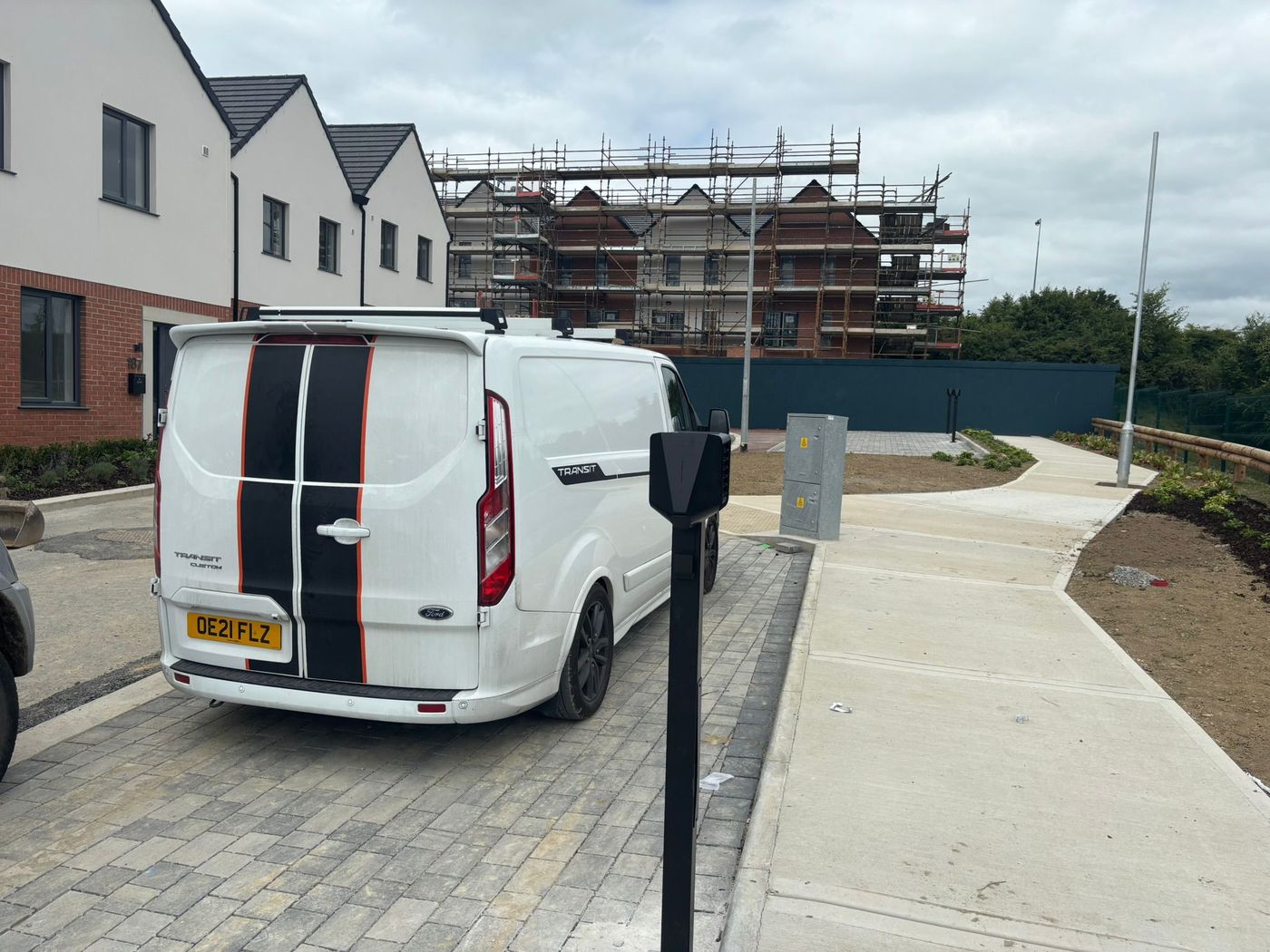EV charge point installed at a new build development